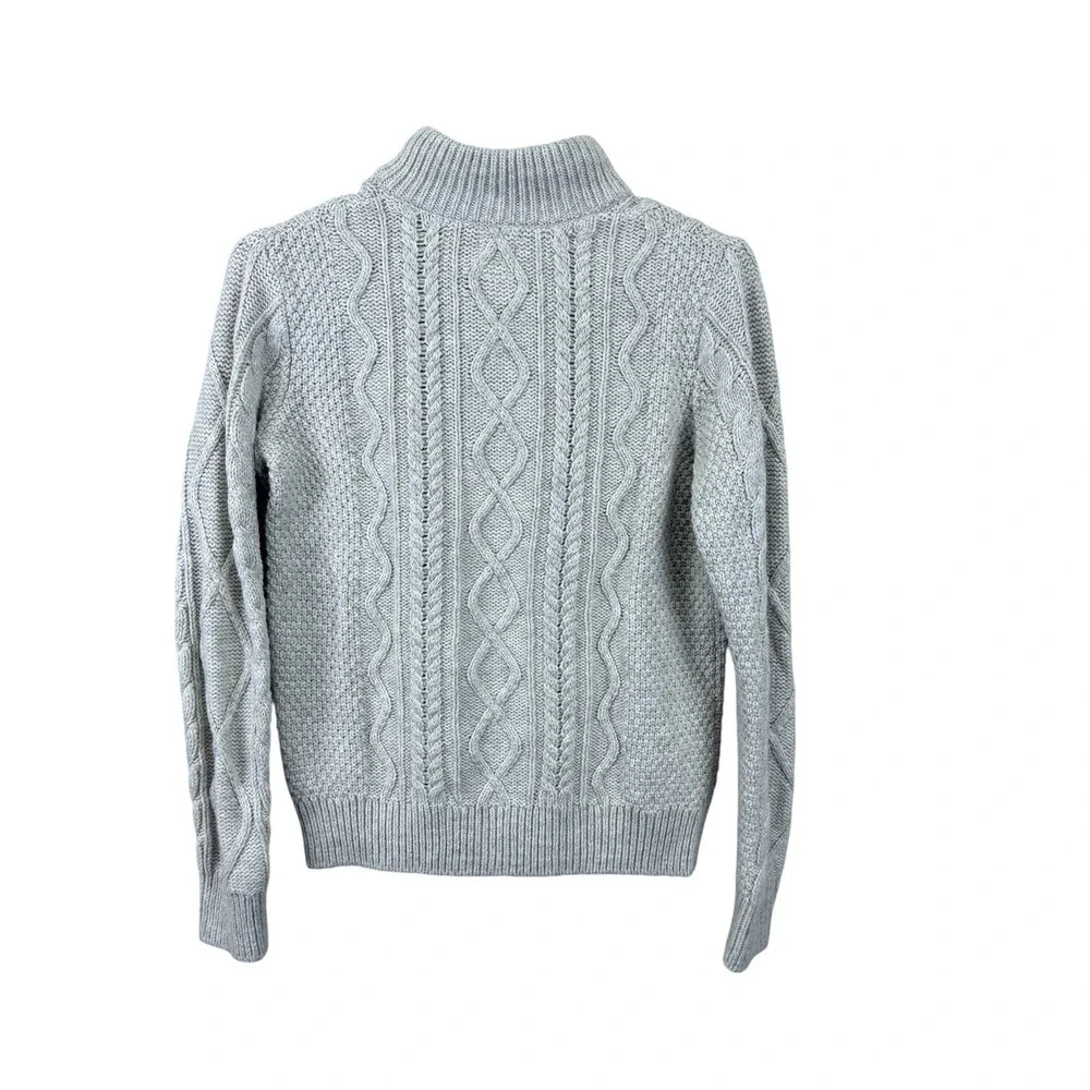 Gap Kids‎ Ivory Cable Knit Sweater 1/4 Button Down Size Large NWT